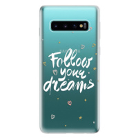 Odolné silikónové puzdro iSaprio - Follow Your Dreams - white - Samsung Galaxy S10