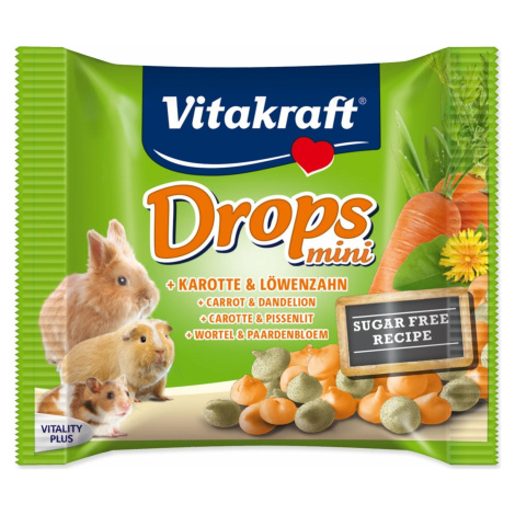 Pochúťka Vitakraft Happy králik, s mrkvou, dropsy 40g