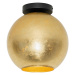 Dizajnové stropné svietidlo čierne so zlatým sklom - Bert