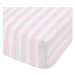 Ružovo-biela bavlnená plachta Bianca Check And Stripe, 90 x 190 cm