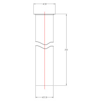 Sapho Sapho, Predlžovacia trubka sifónu s prírubou, 250mm, O 32 mm, bronz, 9696-01