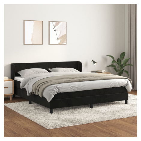 vidaXL Posteľný rám boxspring s matracom čierny 180x200 cm zamat