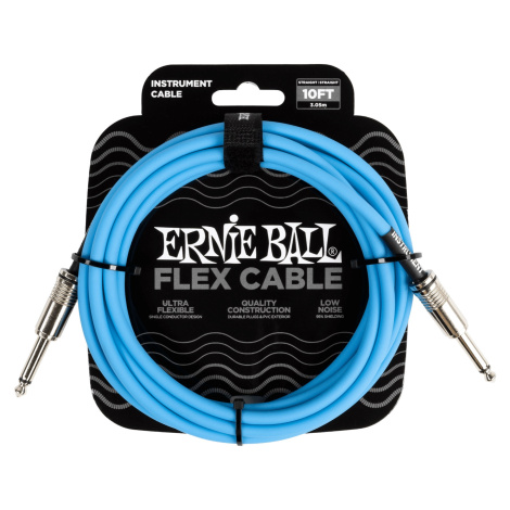 Ernie Ball Flex Instrument Cable 10'  Blue