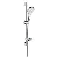 Hansgrohe Croma Select E, sprchová sada Vario so sprchovou tyčou 65 cm a miskou na mydlo, biela/