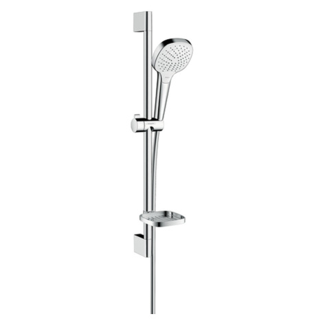 Hansgrohe Croma Select E, sprchová sada Vario so sprchovou tyčou 65 cm a miskou na mydlo, biela/