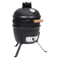 vidaXL 2 v 1 Kamado gril s udiarňou keramika 56 cm čierny