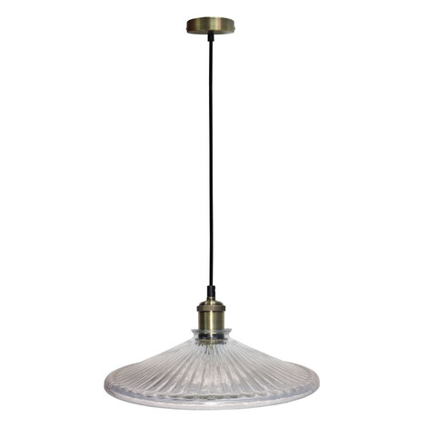 Závesné art deco osvetlenie CHESTER - 1xE27, 40W, 30cm, patina/číre