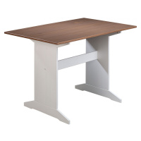 Jedálenský stôl z masívu 110x70cm carson - biela/hnedá