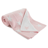 TEMPO-KONDELA ANEYO, obojstranná bavlnená deka, ružová/biela, 80x100 cm