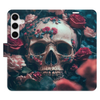 Flipové puzdro iSaprio - Skull in Roses 02 - Samsung Galaxy S24