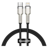 Kábel USB-C cable for Lightning Baseus Cafule, PD, 20W, 0,25m, black (6953156202054)