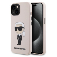 Karl Lagerfeld Liquid Silikónový Kryt pre iPhone 15, Ružový