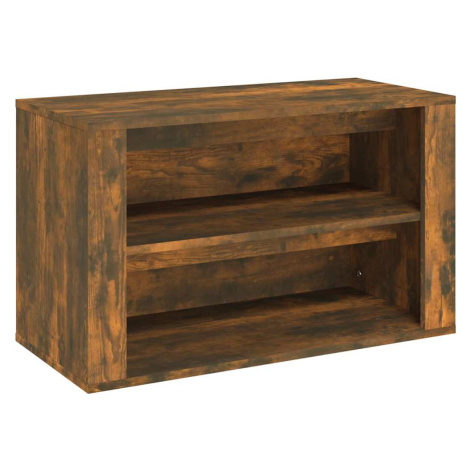 vidaXL Regál na topánky dymový dub 75x35x45 cm spracované drevo