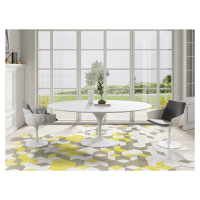 Estila Luxusný oválny jedálenský stôl Henning s bielou lesklou kovovou podstavou 200cm