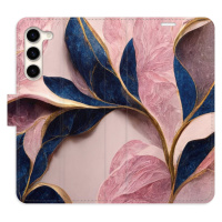 Flipové puzdro iSaprio - Pink Leaves - Samsung Galaxy S23+ 5G