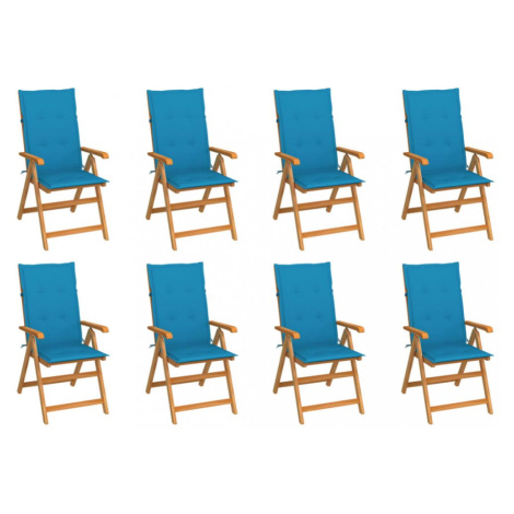 Modré záhradné stoličky