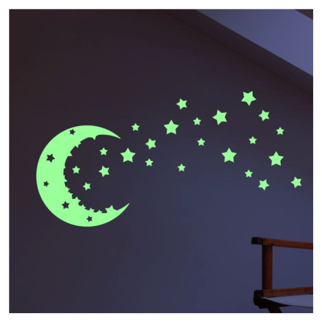 Sada nástenných svietiacich detských samolepiek Ambiance Moon and Stars