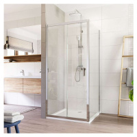 Mereo Sprchovací kút, Lima, štvorec, zasúvací, 100x100 cm, chróm ALU, sklo Číre CK86433K