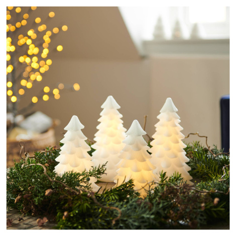 LED dekoratívne svetlo Carla, biely voskový stromček 16cm SIRIUS