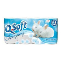 Toaletný papier Q-SOFT 3vrs. 160útržkov 8ks / predaj po balení