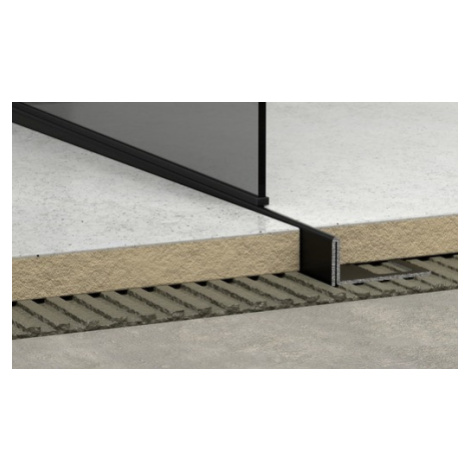 Lišta pravá Havos čierna, nerez komaxit, dĺžka 200 cm, výška hrany 12,5 mm, SPNRZK12200PC