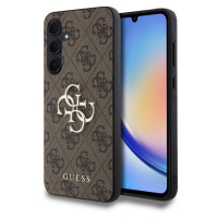 Guess PU 4G Metal Logo Zadný Kryt pre Samsung Galaxy A35 5G Brown