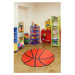 Oranžový detský protišmykový koberec Chilam Basketball, ø 140 cm
