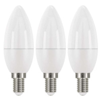 LED žiarovka Emos ZQ32203, E14, 6W, sviečka, teplá biela, 3ks