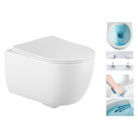 Závesný set GEBERIT Duofix Basic+ WC CARMEN Rimless 49 x 37 cm + pomaly padajúca doska Slim, bie