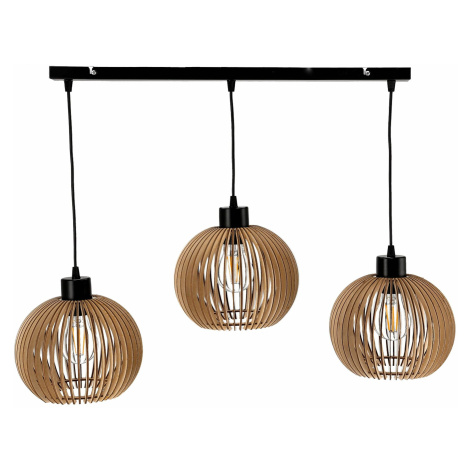 ANAFI pendant lamp, max. 3x60W, E27, black, wood