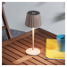 Nabíjacia stolová lampa Lindby LED Esali, pieskovo béžová, sada 3 ks