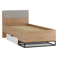 Expedo Detská posteľ ANDRO + matrace, 90x200, hikora/biely mat