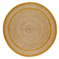Okrúhly koberec v prírodnej a horčicovej farbe ø 90 cm Mahon – Universal