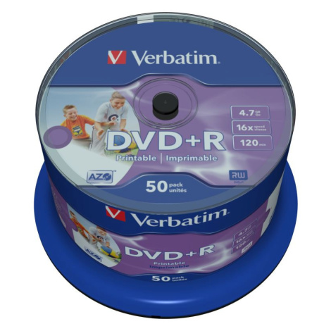 DVD+R Verbatim 4,7 GB (120min) 16x WIDE Printable 50-cake NON-ID
