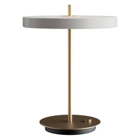 Stolná LED lampa UMAGE Asteria Table, USB, svetlo sivá/mosadz