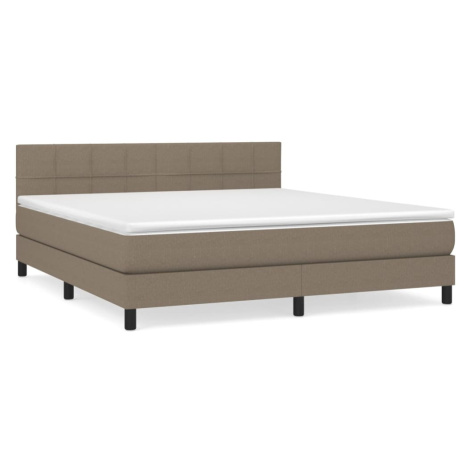 vidaXL PosteÄľnĂ˝ rĂˇm boxspring s matracom sivohned 160x200 cm lĂˇtka