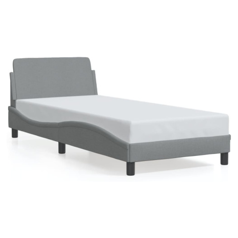 vidaXL Rám postele Dover bledosivý 90x200 cm látka