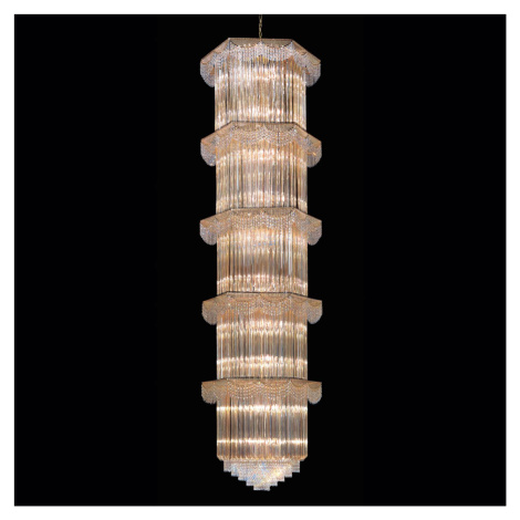 Závesná lampa Cristalli 340 cm vysoká, jantárová PATRIZIA VOLPATO