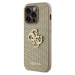 Guess PU Perforated 4G Glitter Metal Logo Zadný Kryt pre iPhone 14 Pro Max Gold