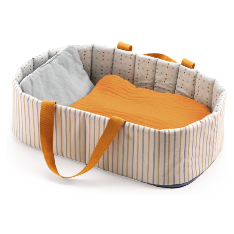 Pomea - textilný košík pre bábiky na spanie - modrý DJECO