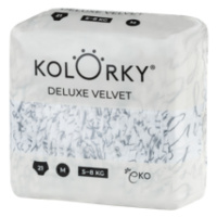 KOLORKY DELUXE VELVET Plienky jednorazové eko so zamatovým povrchom M (5-8 kg) 21 ks