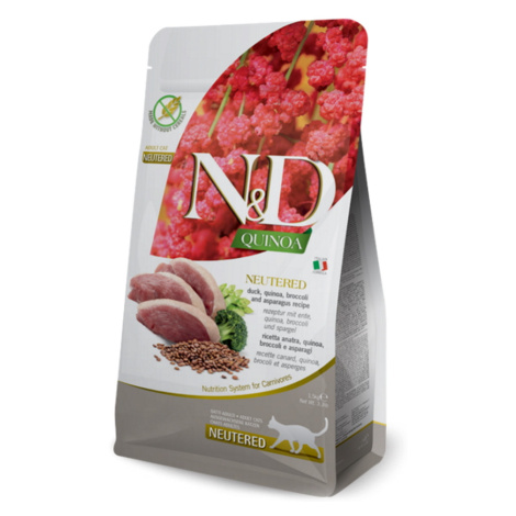 N&D Quinoa Neutered Duck & Broccoli & Asparagus pre mačky 1,5 kg