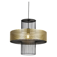 Dizajnová závesná lampa zlatá s čiernou 50 cm - Tess