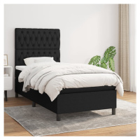 vidaXL Posteľný rám boxspring s matracom čierny 90x190 cm látka