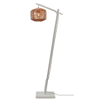 Stojacia lampa s ratanovým tienidlom v bielo-prírodnej farbe (výška 150 cm) Tanami – Good&Mo
