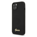 Kryt Guess  iPhone 13 6,1" Black hardcase Silicone Script Gold Logo (GUHMP13MLSLMGBK)