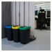 Čierne odpadkové koše v súprave 3 ks na triedený odpad z recyklovaného plastu 25 l Twist – Rotho