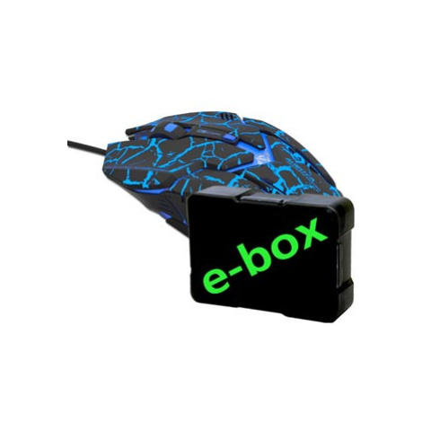 Myš drátová USB, E-blue Auroza Gaming, čierna, optická, 4000DPI, e-box