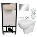 DEANTE Podstavný rám, pre závesné WC misy + SLIM tlačidlo chrom + WC CERSANIT CLEANON PARVA + SE