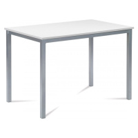 AUTRONIC GDT-202 WT Jedálenský stôl 110x70x75 cm, doska MDF, biela farba, kovová podnož, striebo